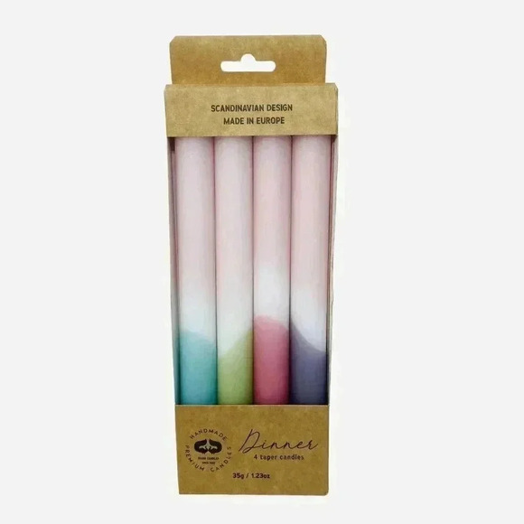 Scandinavian 10” Wax Tapered Candles Family Dinner Easter Pastels Table Decor - Picture 1 of 4